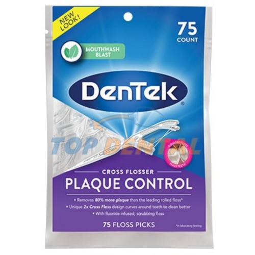 DENTEK FLOSS PICKS CROSS FLOSSER HORQUETAS X75 UNIDADES